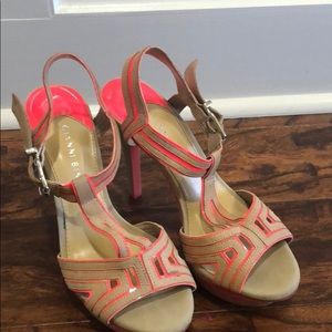 Gianni Bini pink and nude heels